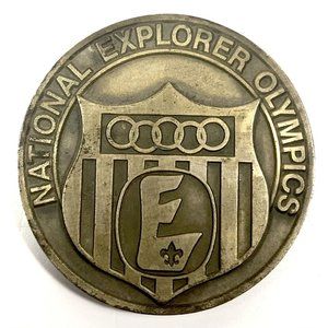 Vintage Boy Scouts National Explorer Olympics ￼Large Metal Medallion ￼3”  9.1 oz